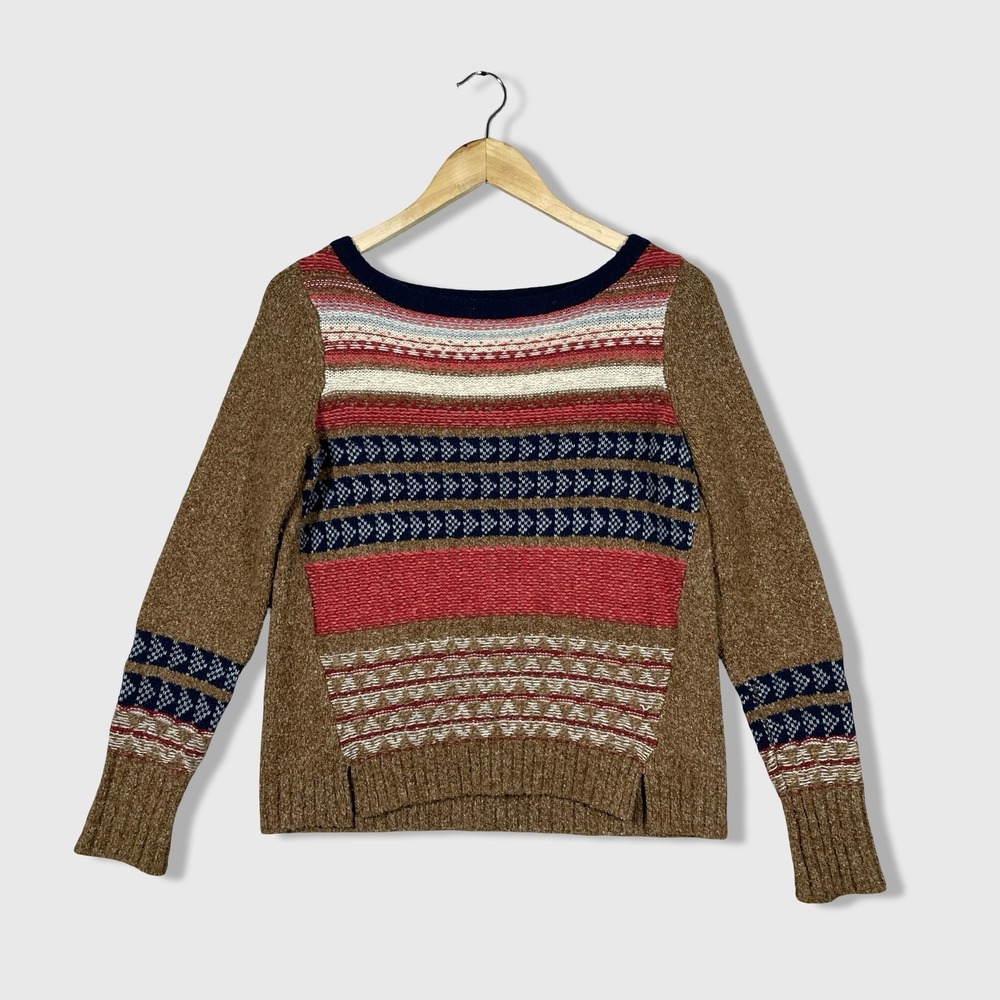 Sparrow Fair Isle Knit Sweater Womens XS Geometric Boho Retro Gradmacore Cozy